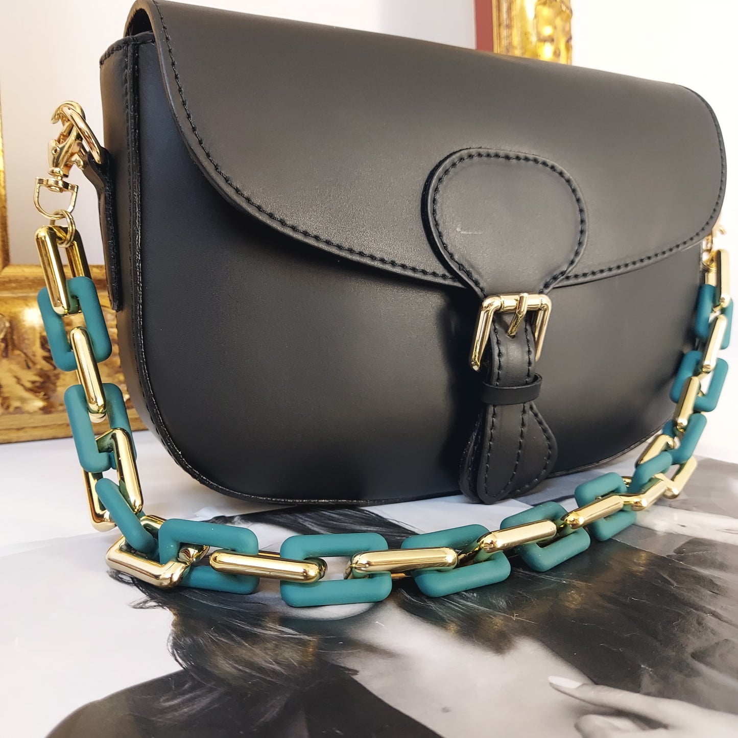 Mezzaluna NERA con Catenina Foulard - 7 Varianti