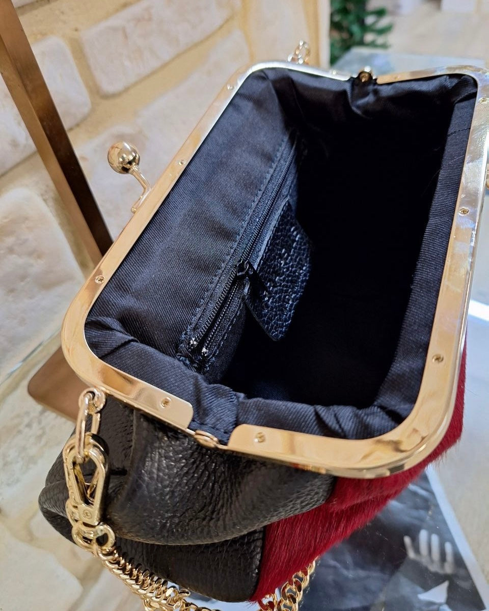 Pochette ROSSA e NERA in autentico Cavallino