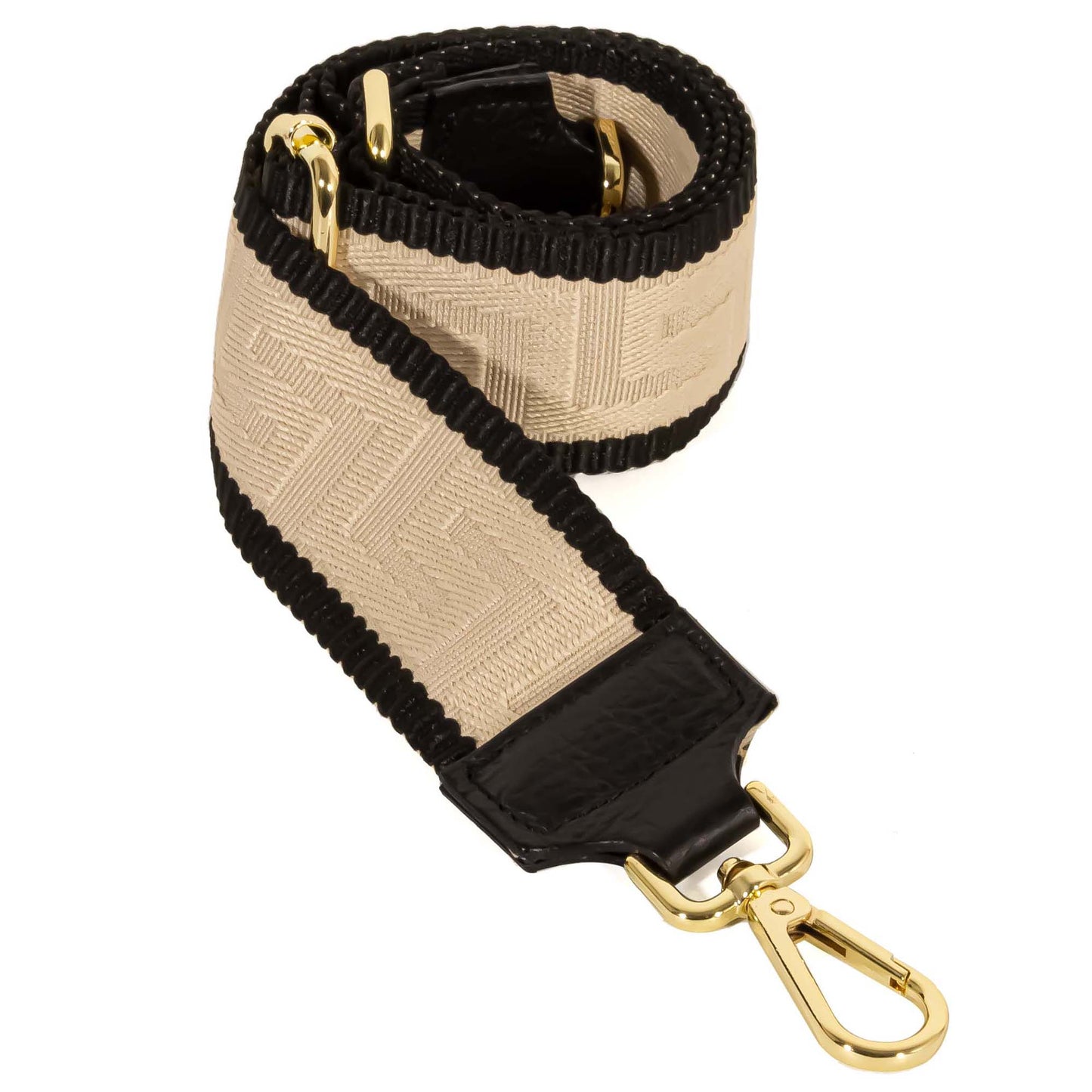 Tracolla in tessuto e pelle NERA e BEIGE