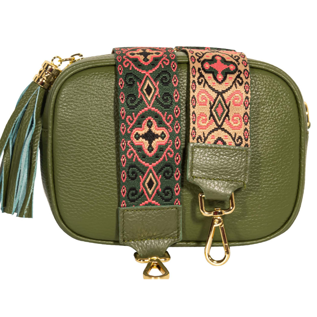Camera bag TONALITà VERDI con Tracolla Abbinata - 18 Varianti