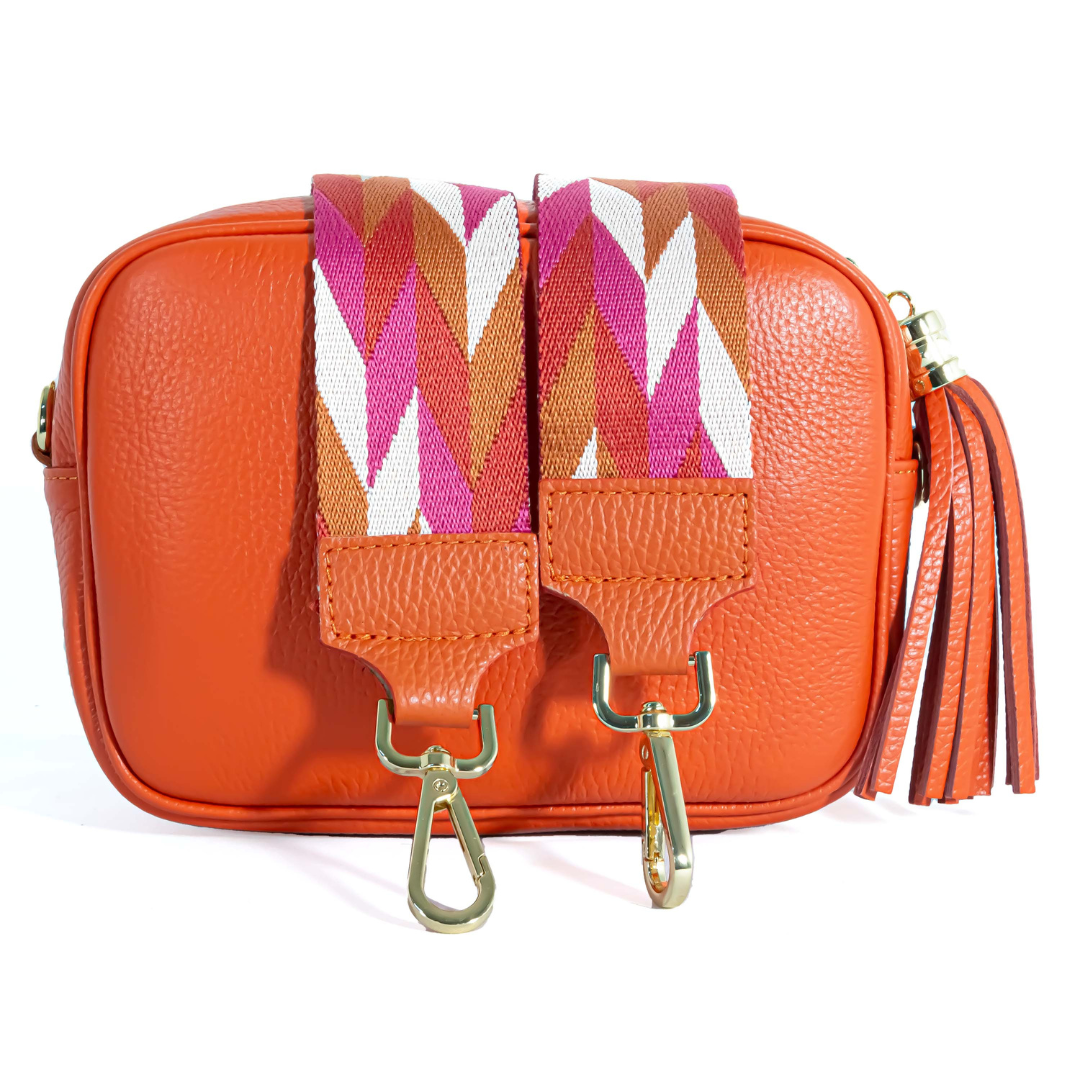 Camera Bag ARANCIO con Tracolla Abbinata - 3 varianti
