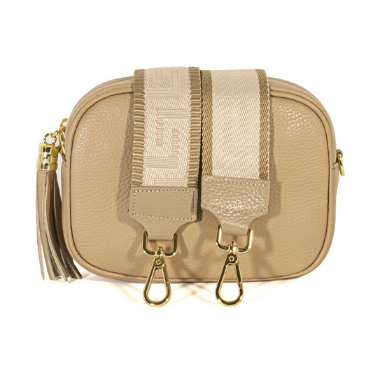 Camera Bag BEIGE con Tracolla Abbinata Beige/Bianca