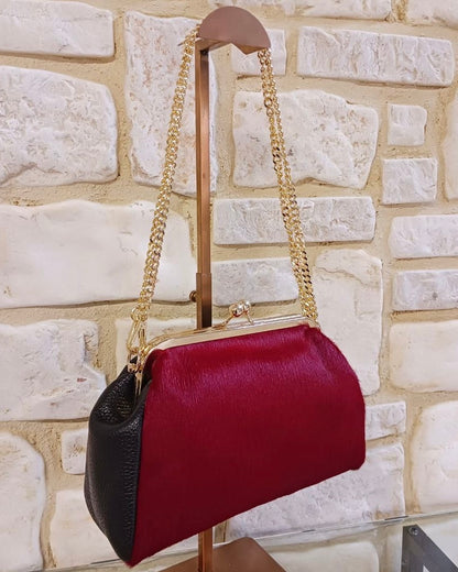 Pochette ROSSA e NERA in autentico Cavallino