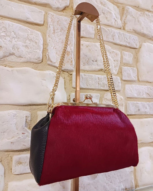 Pochette ROSSA e NERA in autentico Cavallino