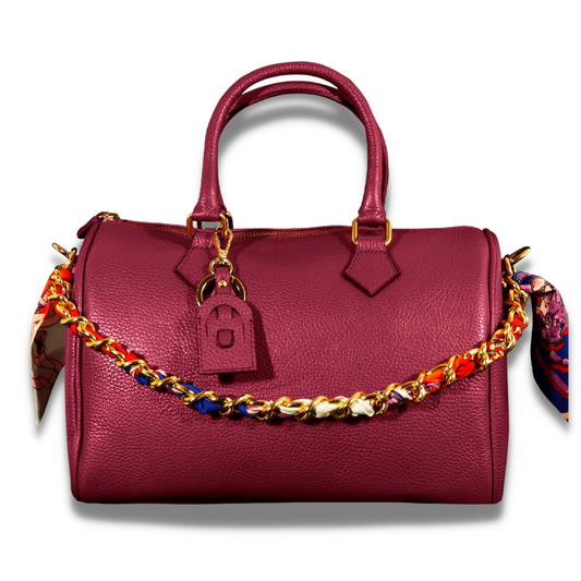 Bauletto Maxi CILIEGIA con Catenina e Foulard Multicolor